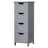 Bathroom Floor Storage Cabinet - MDF - Light Grey - with 4 Drawers