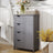 Bathroom Floor Storage Cabinet - Wood - Cloud White - Freestanding with 4 Drawers and 1 Door