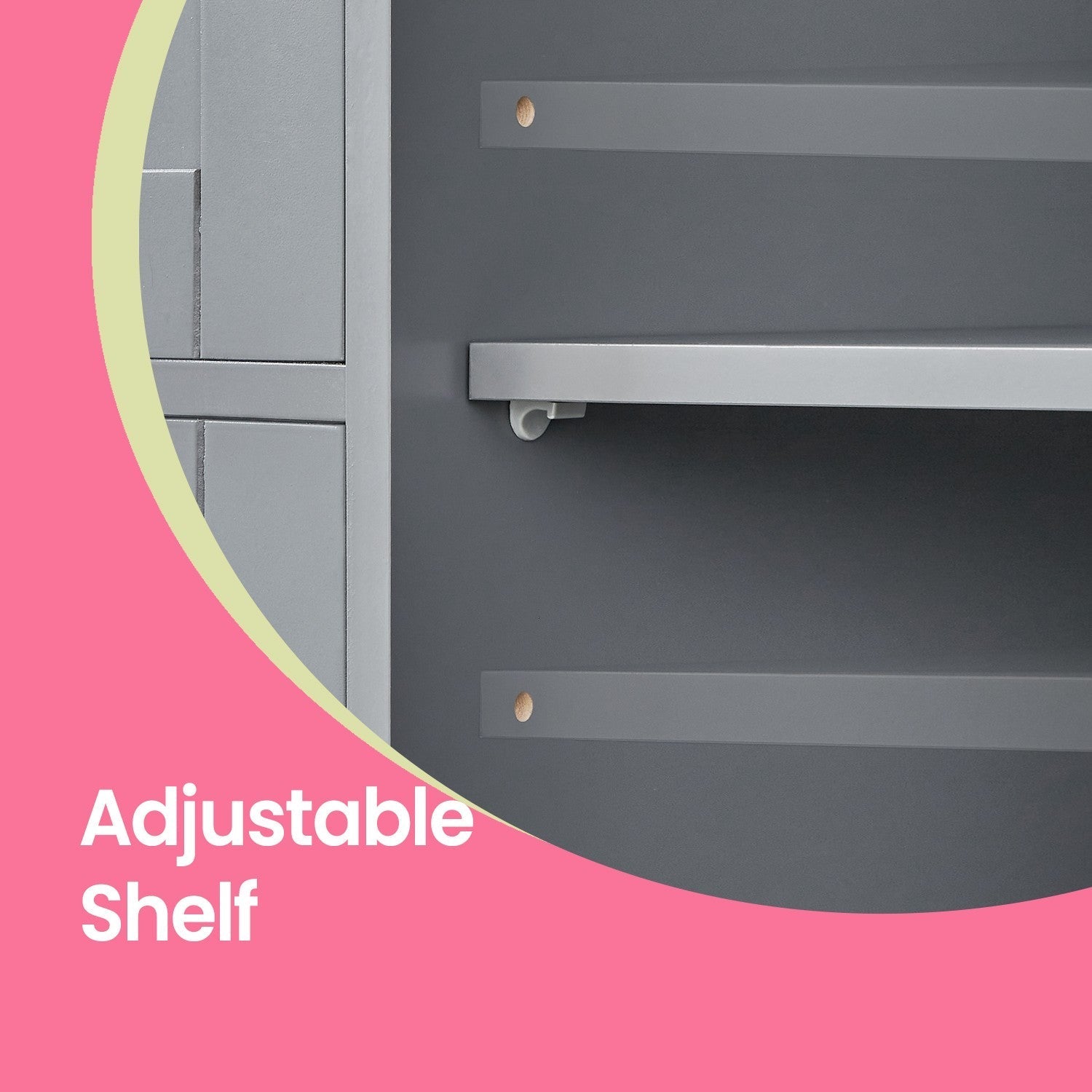 Bathroom Floor Storage Cabinet - Wood - Cloud White - Freestanding with 4 Drawers and 1 Door