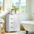Bathroom Floor Storage Cabinet - MDF - White - 4 Drawers with Adjustable Shelf