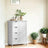 Bathroom Floor Storage Cabinet - MDF - White - 4 Drawers with Adjustable Shelf