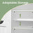 Bathroom Floor Storage Cabinet - MDF - White - 4 Drawers with Adjustable Shelf