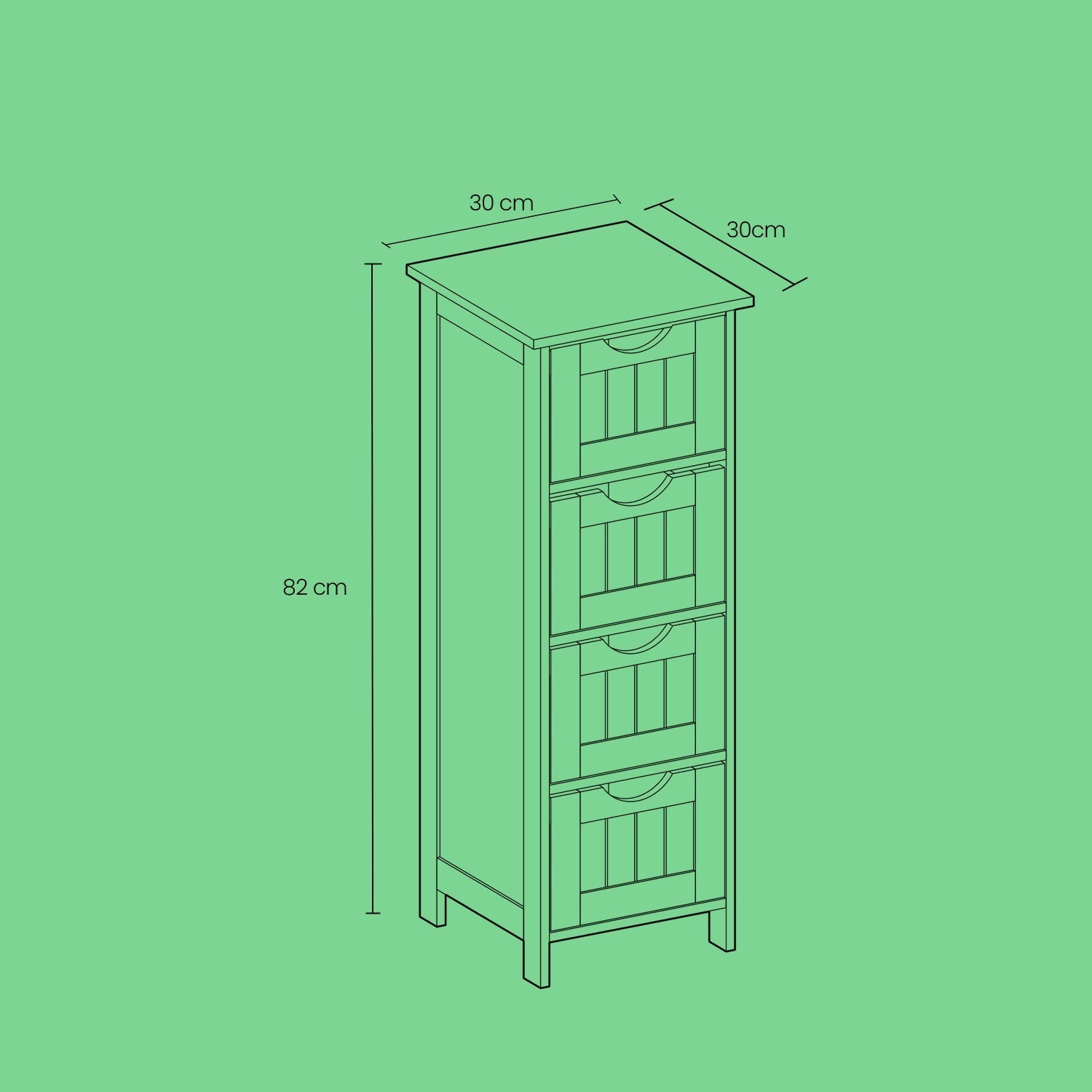 Freestanding Storage Cabinet - White - Wooden