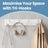 Wall Mounted Coat Rack - Metal - White - 4 Tri-Hooks for Entryway