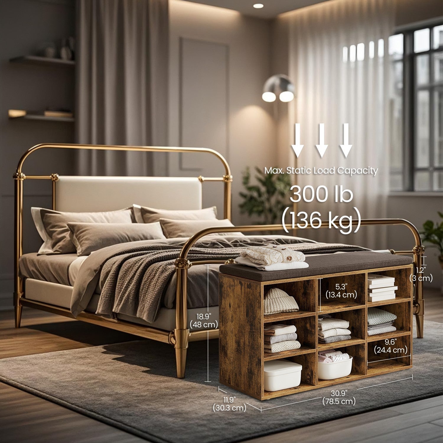 Shoe Bench - Wood - Neutral Color