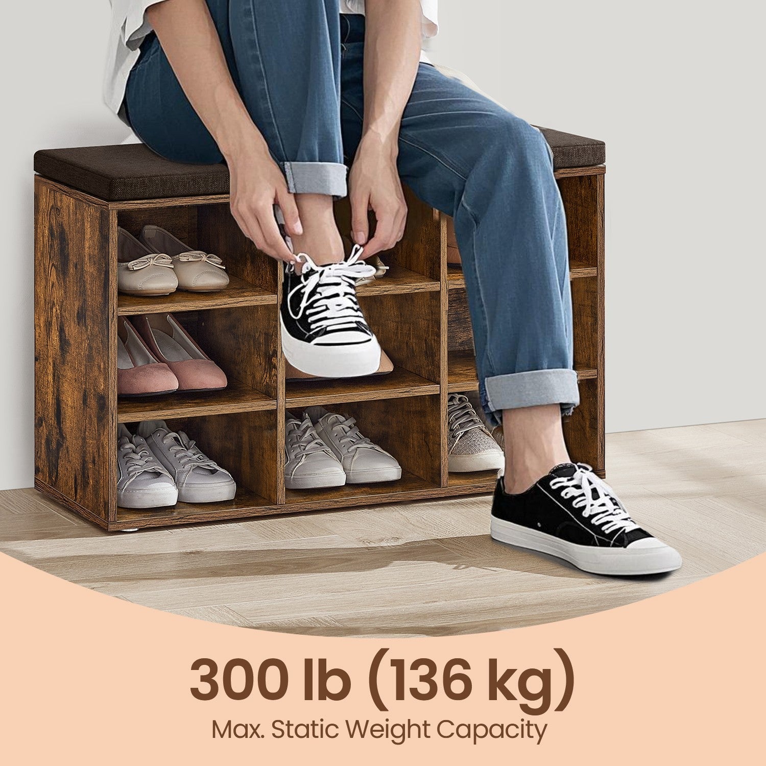 Shoe Bench - Wood - Neutral Color