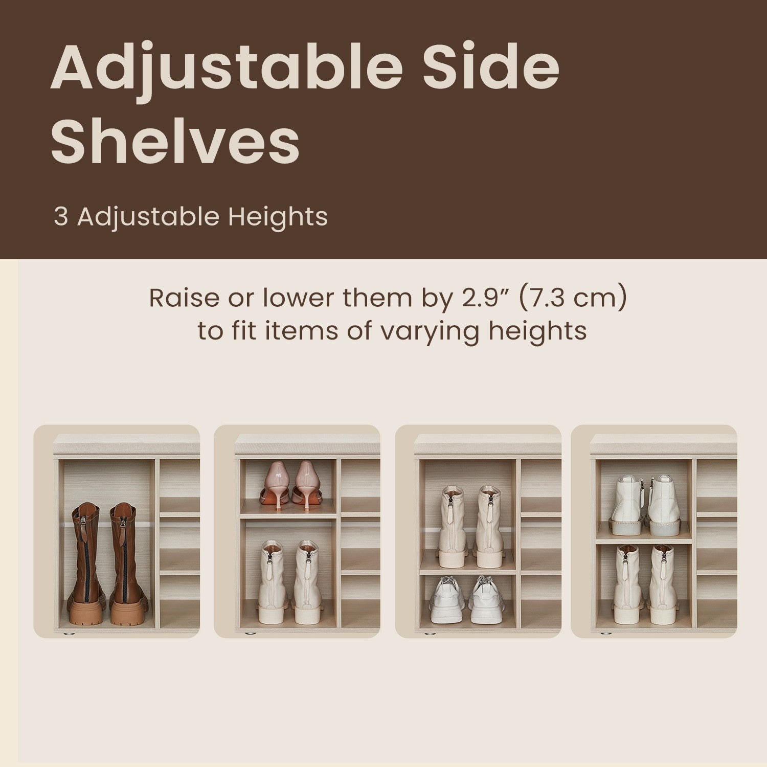 Shoe Bench - Wood - Neutral Color