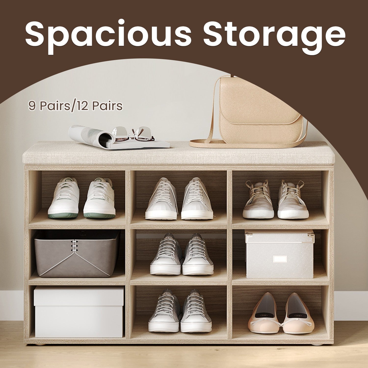 Shoe Bench - Wood - Neutral Color
