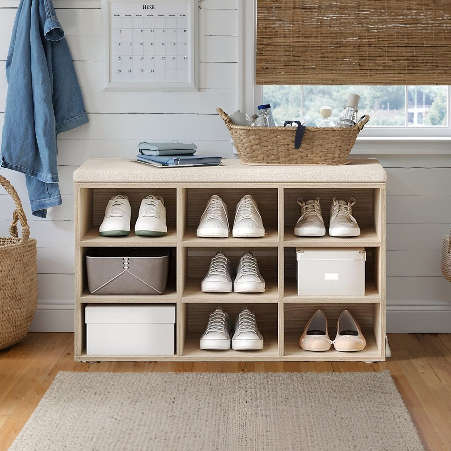 Shoe Bench - Wood - Neutral Color