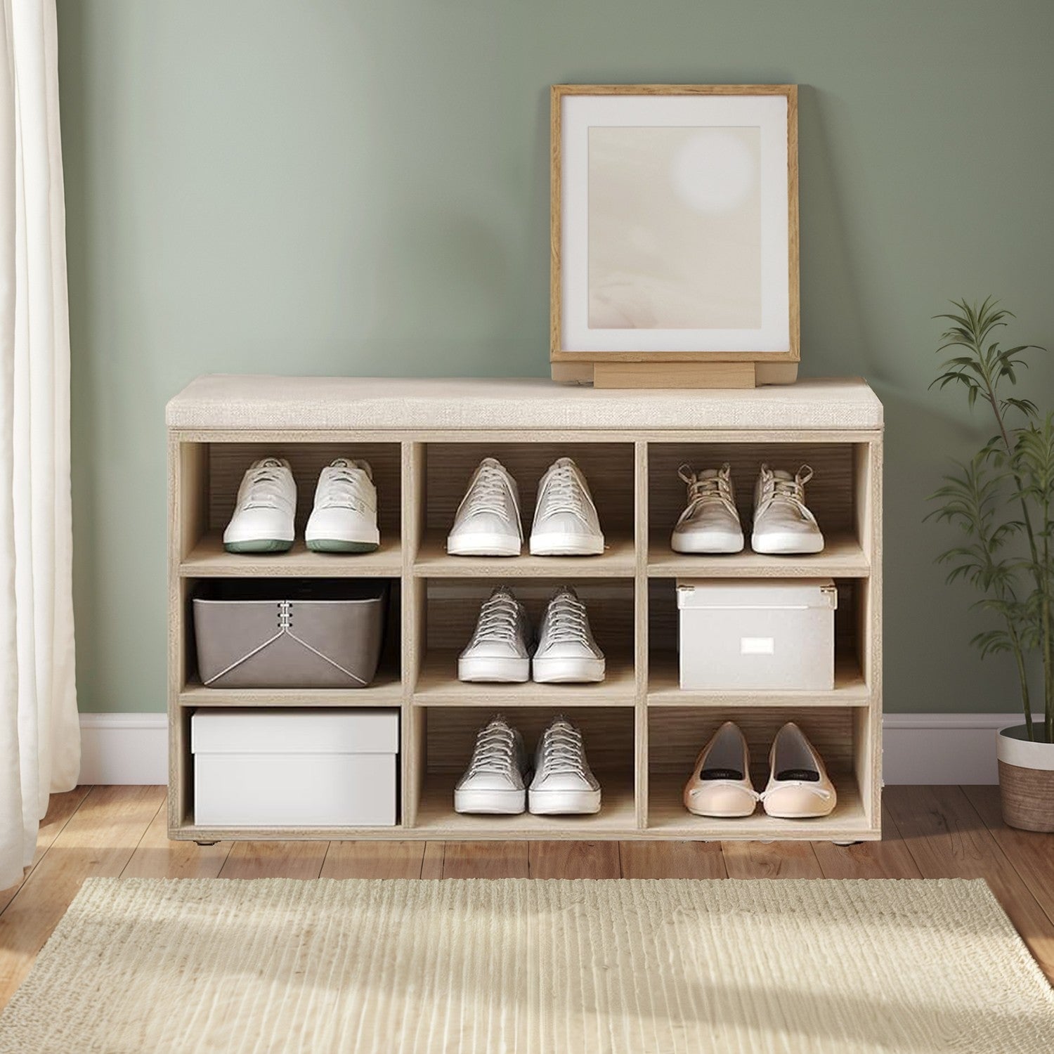 Shoe Bench - Wood - Neutral Color