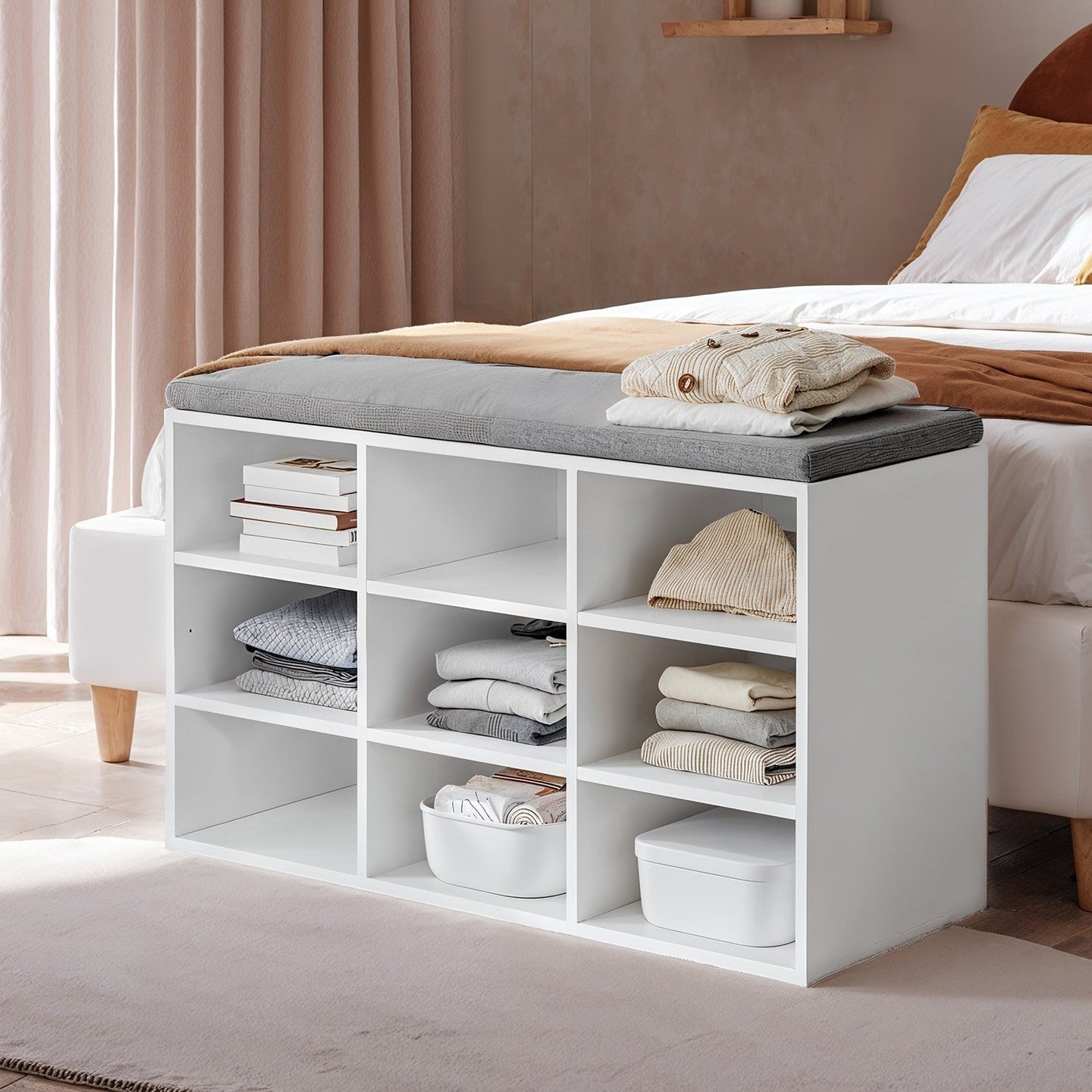 Shoe Bench - Wood - Neutral Color