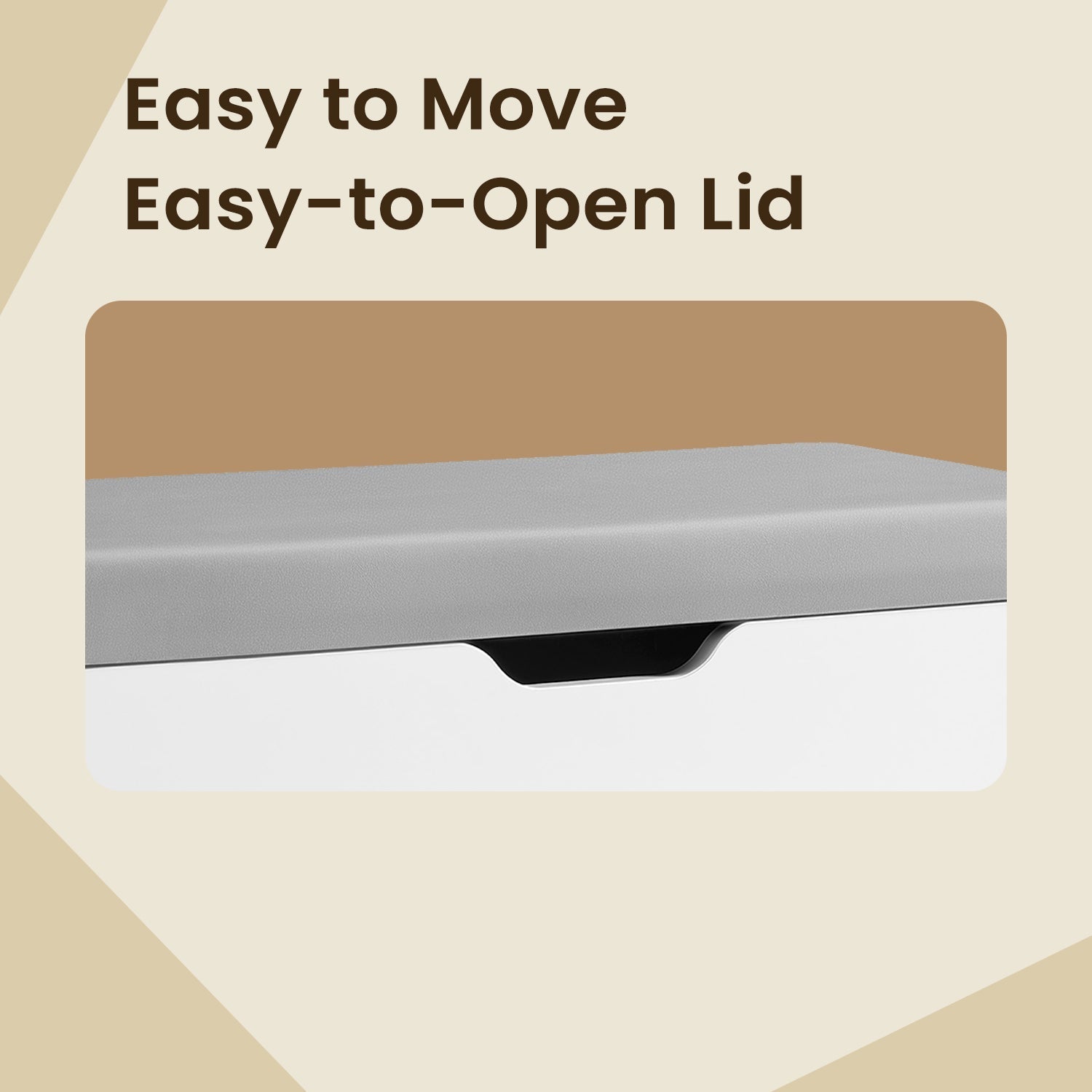 Shoe Storage Bench - Wood - Cloud White - Cushion Top and 3 Storage Compartments