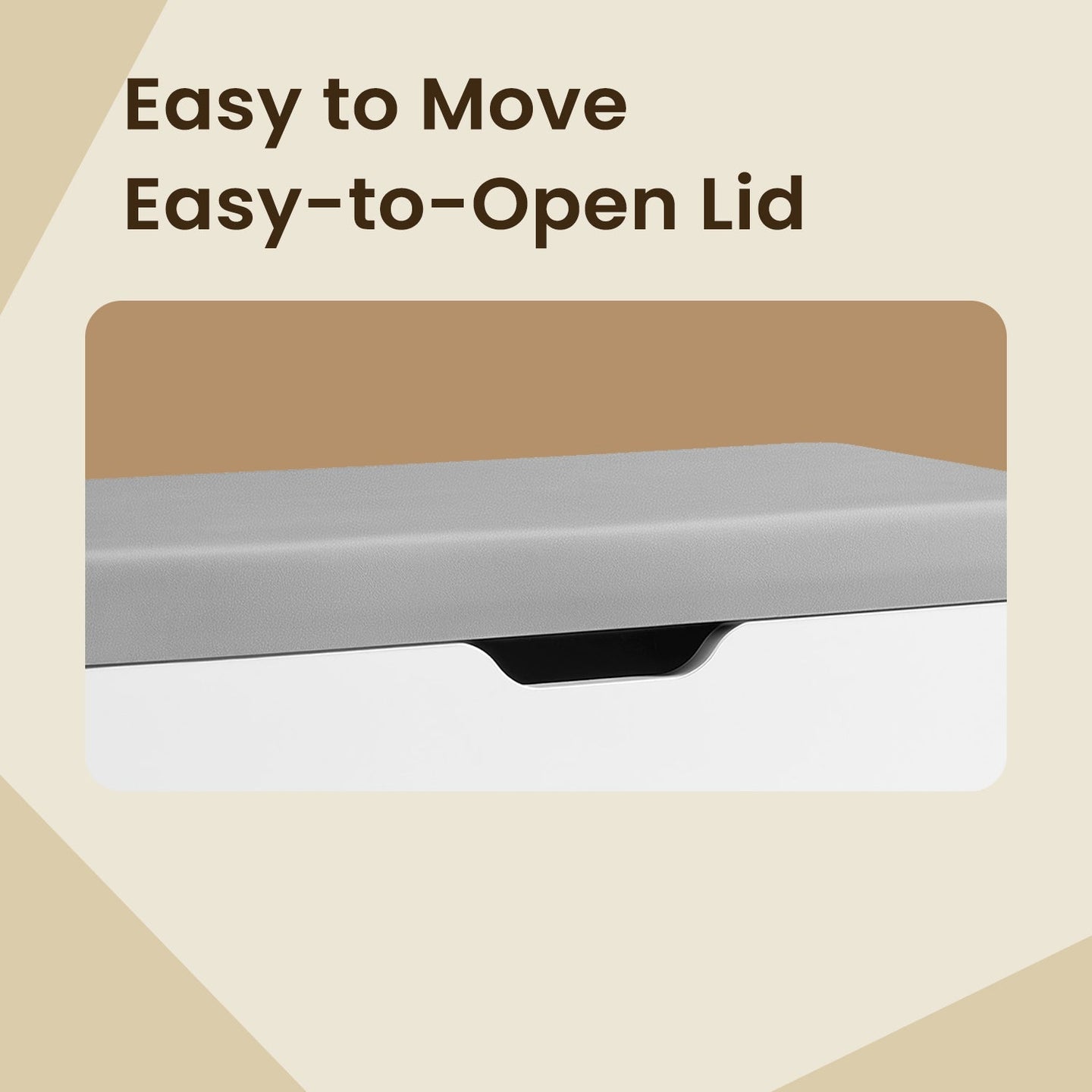 Shoe Storage Bench - Wood - Cloud White - Cushion Top and 3 Storage Compartments