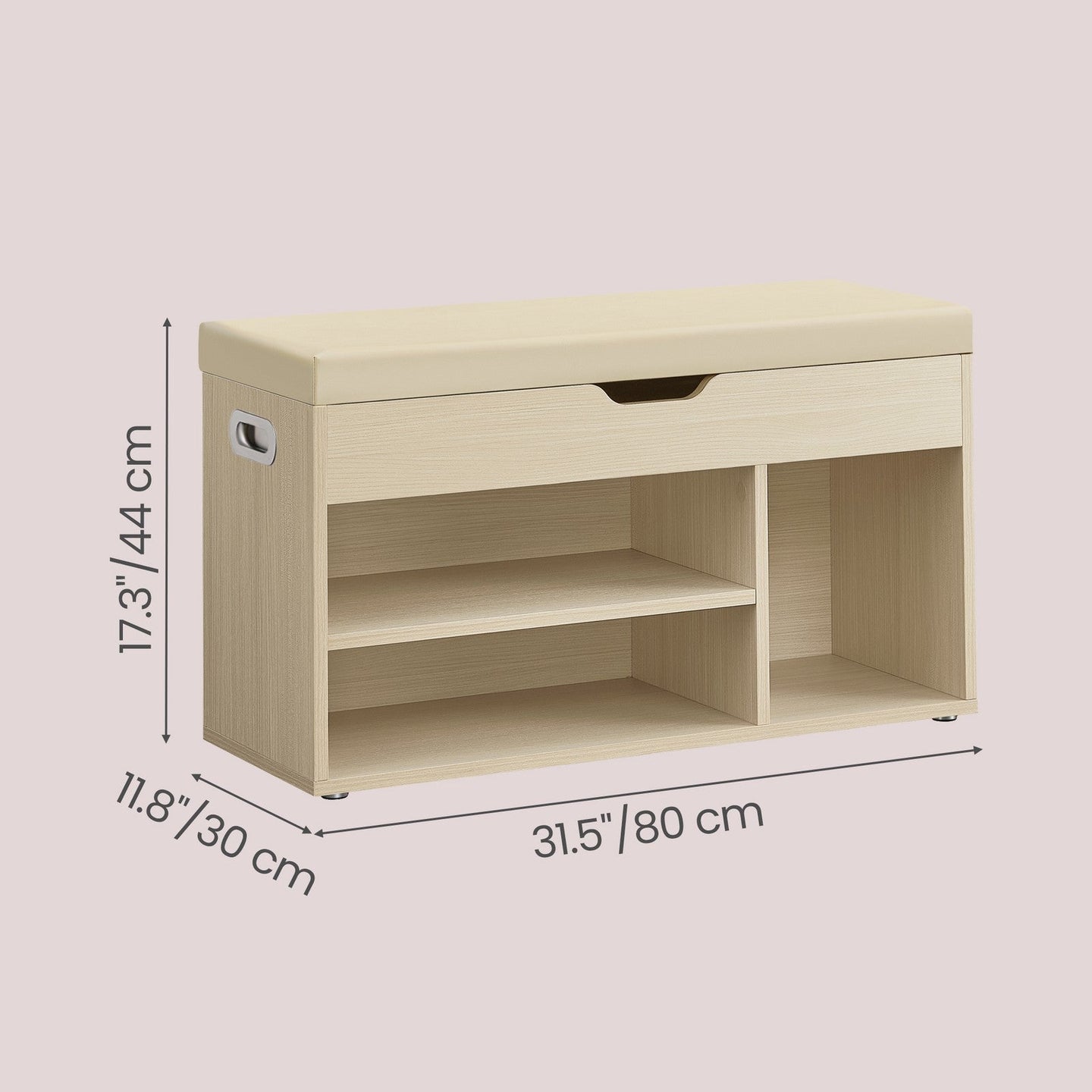 Shoe Storage Bench - Beige - Wooden