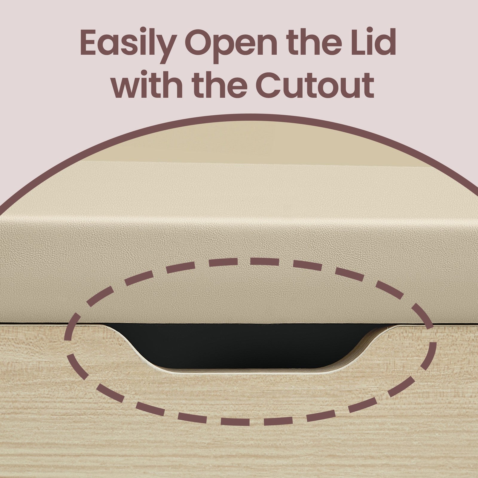 Shoe Storage Bench - Beige - Wooden