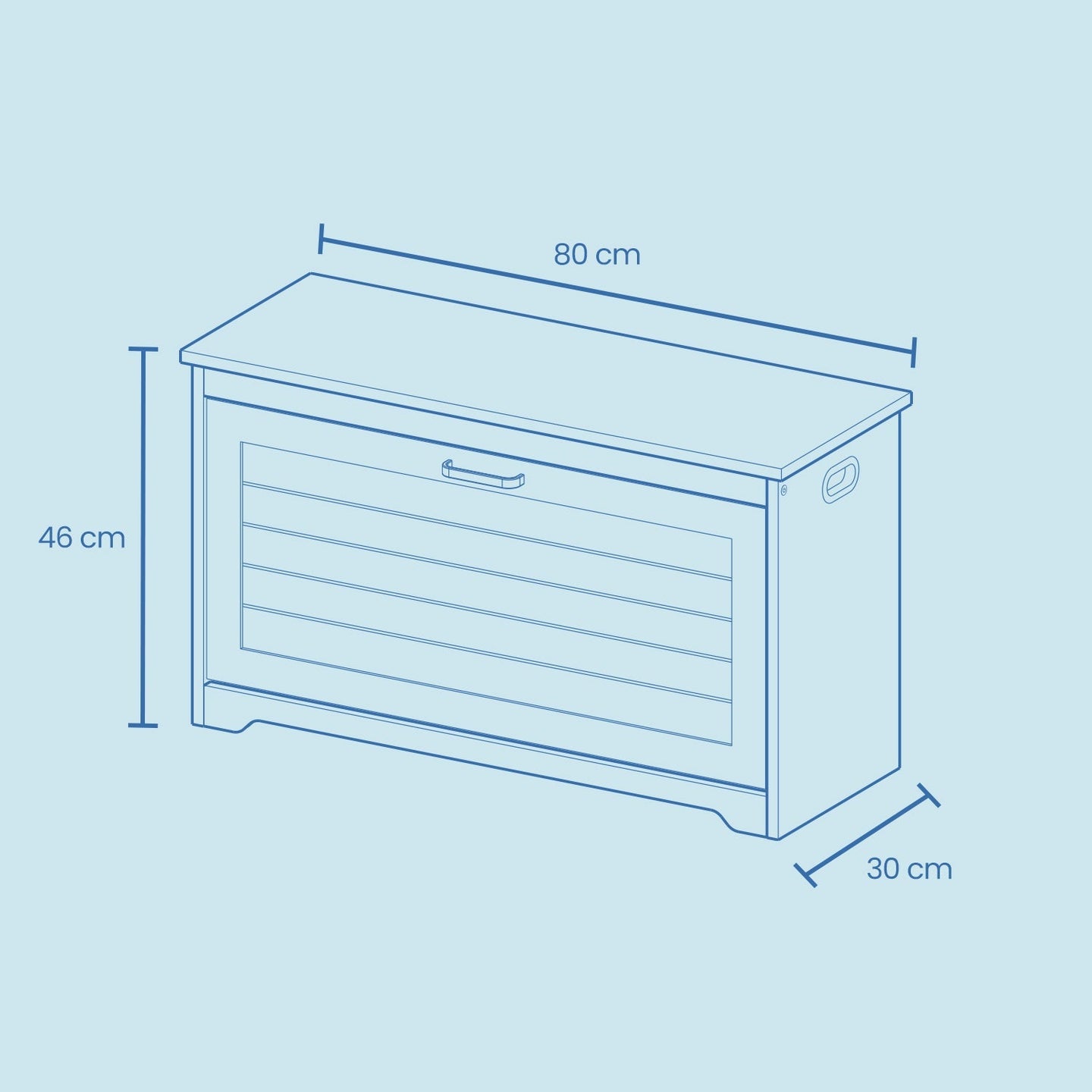 Shoe Bench - Wood - White - Flip-Up Door with Adjustable Interior Shelf and Side Handles