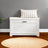 Shoe Bench - Wood - White - Flip-Up Door with Adjustable Interior Shelf and Side Handles