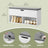 Shoe Bench - Wood - White - Padded Seat with Open and Closed Storage Compartments