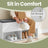 Shoe Bench - Wood - White - Padded Seat with Open and Closed Storage Compartments