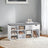 Storage Bench - Engineered Wood - White and Gray - Cushion Seat with Drawer and Open Compartments