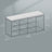Storage Bench - Engineered Wood - White and Gray - Cushion Seat with Drawer and Open Compartments
