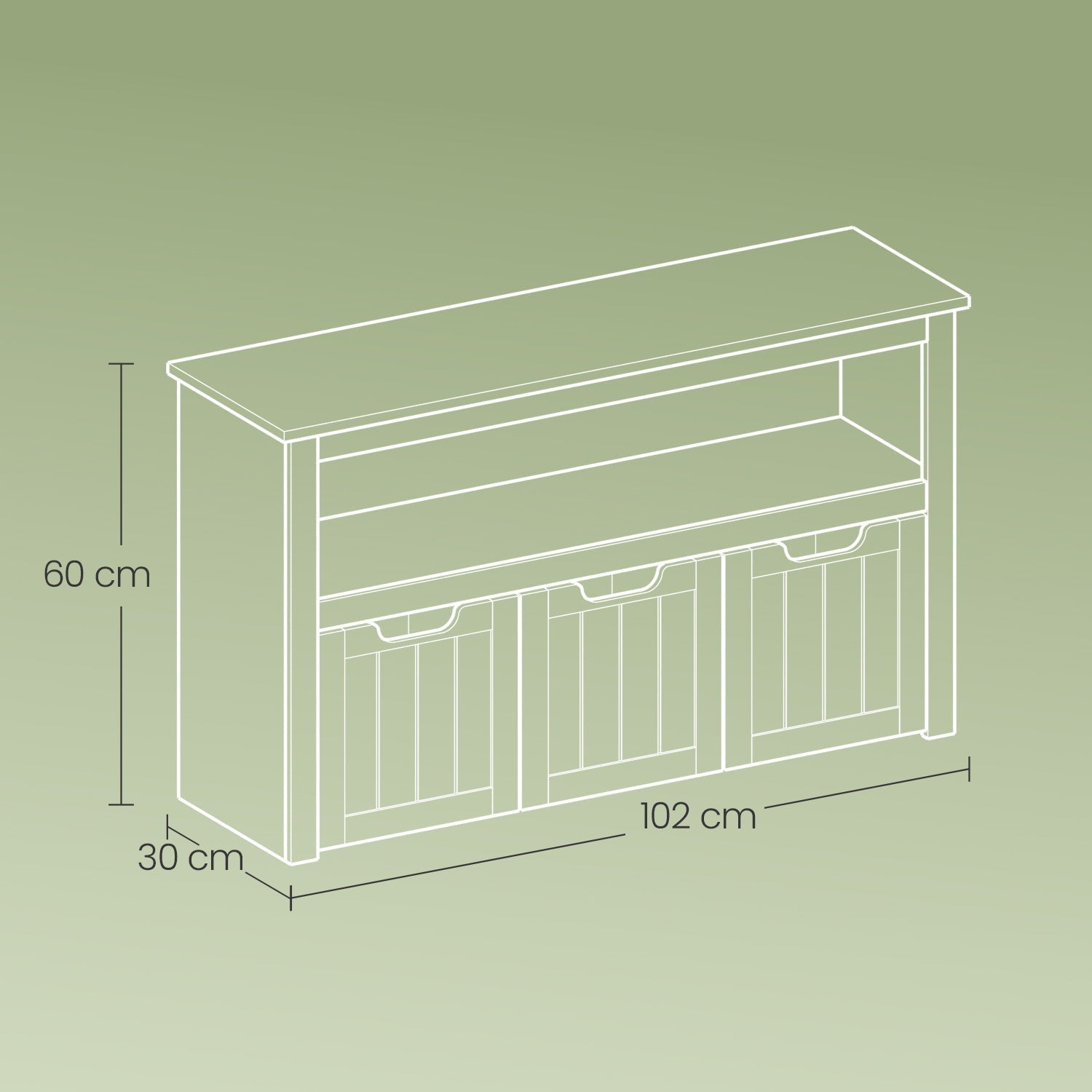 Toy Storage Cabinet - Mobile with 3 Drawers - Engineered Wood - Laurel Green