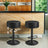360° Swivel Bar Stool - Synthetic Leather - Ink Black - Height Adjustable with Storage