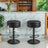 360° Swivel Bar Stool - Synthetic Leather - Ink Black - Height Adjustable with Storage