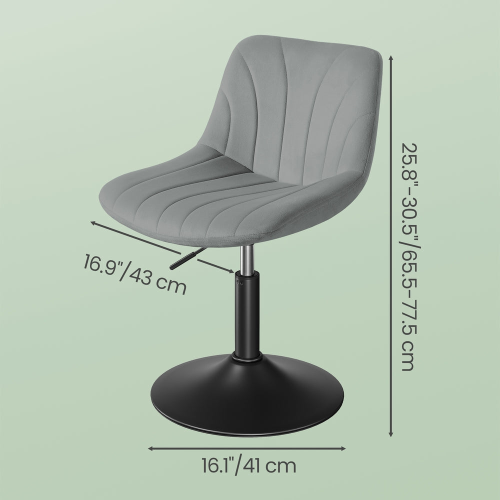 Velvet Dressing Table Chair - 360° Swivel - Adjustable Height