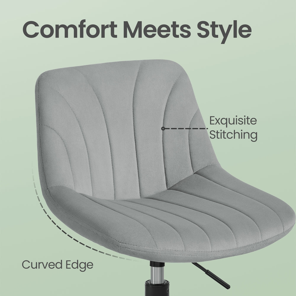 Velvet Dressing Table Chair - 360° Swivel - Adjustable Height