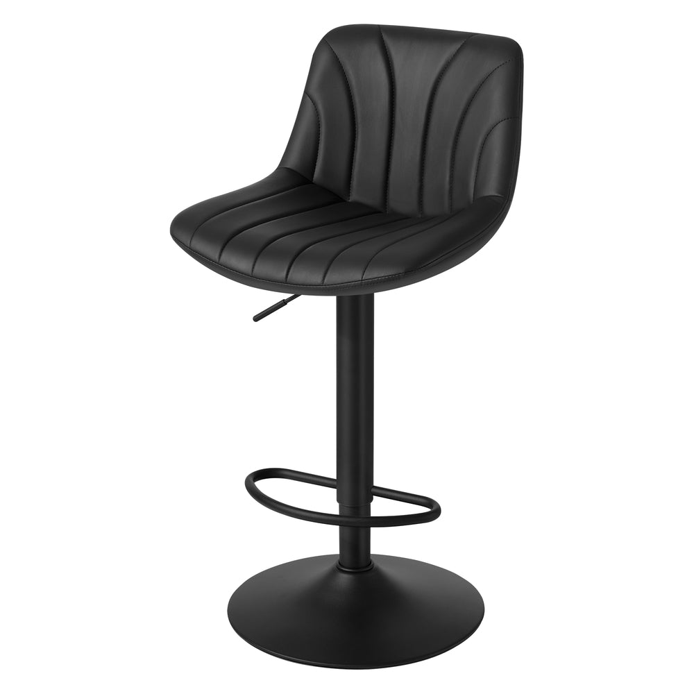 Adjustable Bar Stools - Set of 2 - PU Leather - 360° Swivel