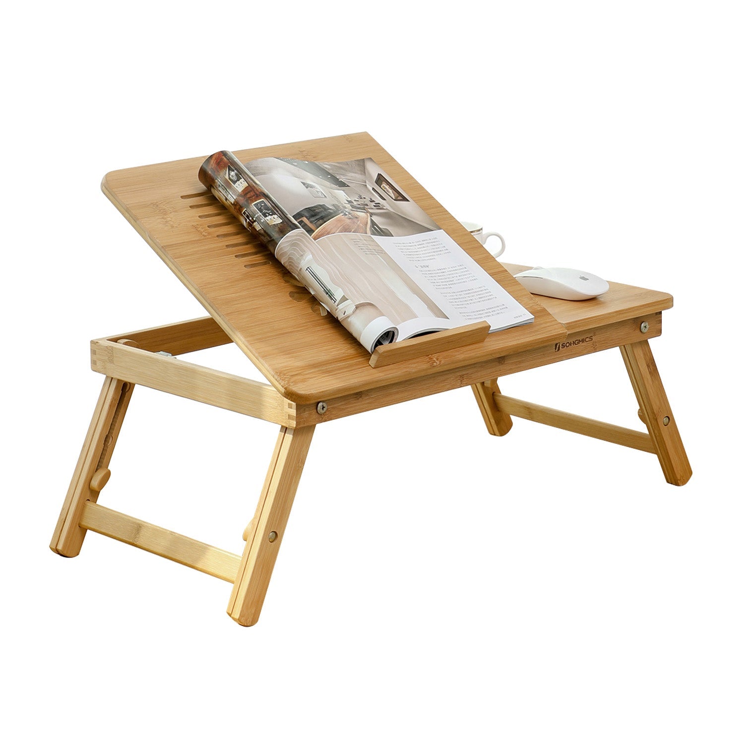 Bamboo Laptop Desk - 55L - Adjustable Height