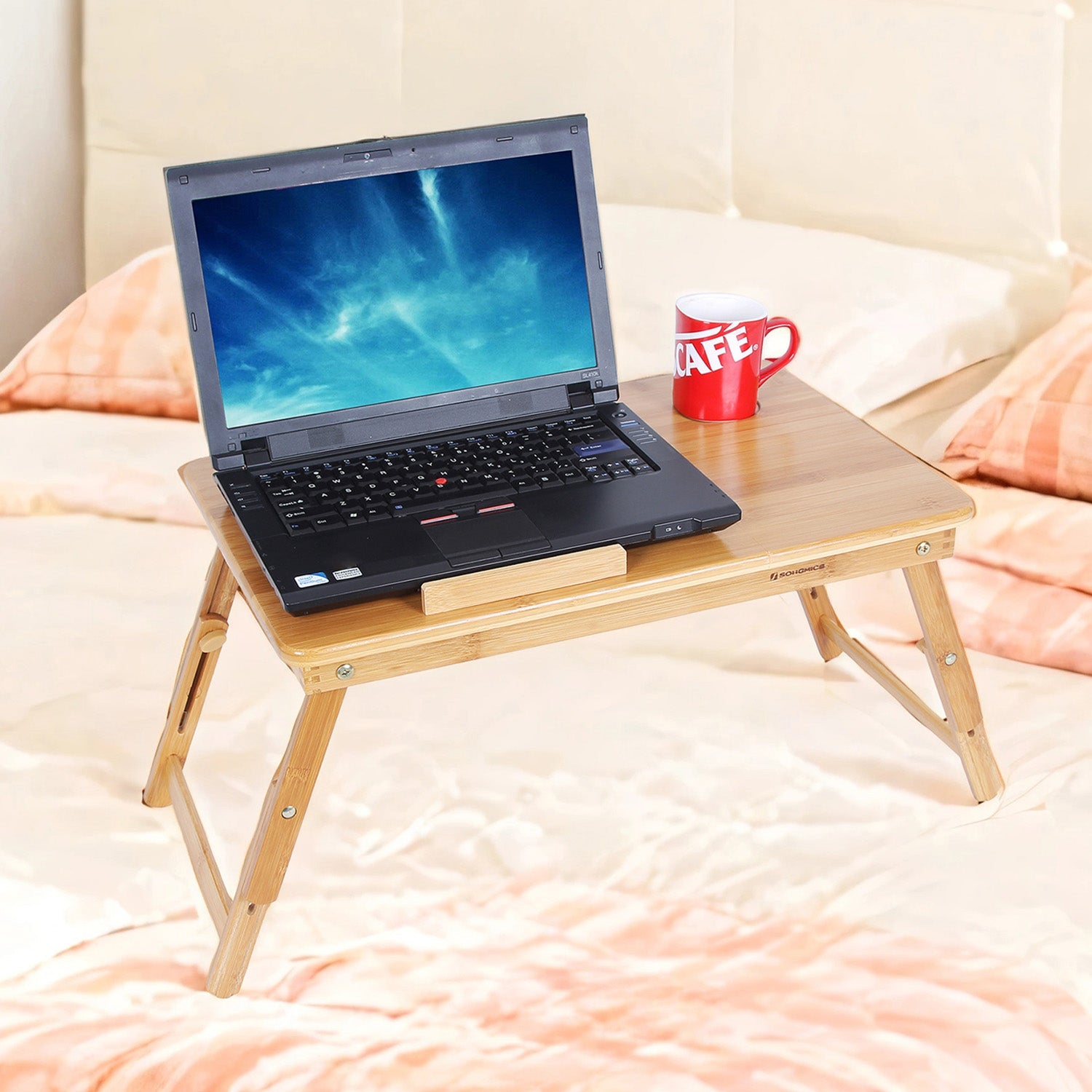 Bamboo Laptop Desk - 55L - Adjustable Height