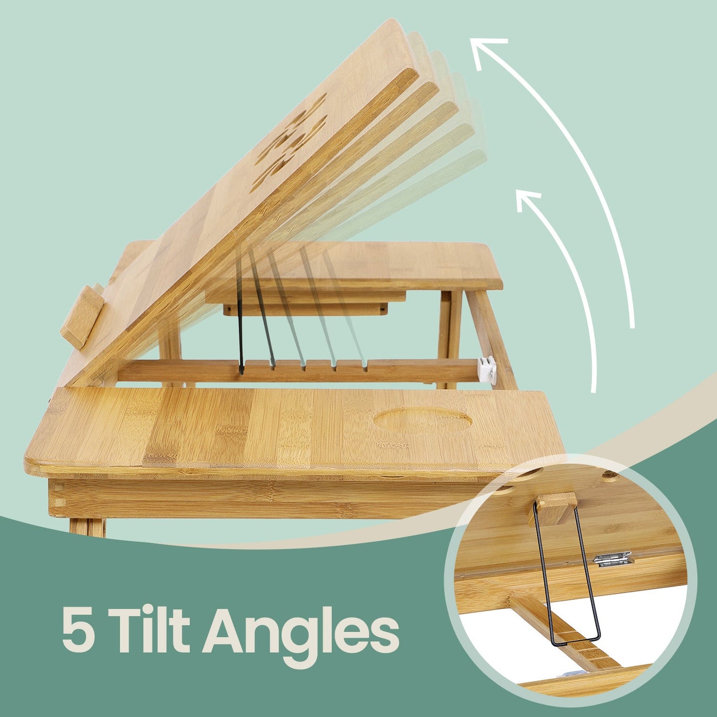 Bamboo Laptop Desk - 89x35x29 - Foldable
