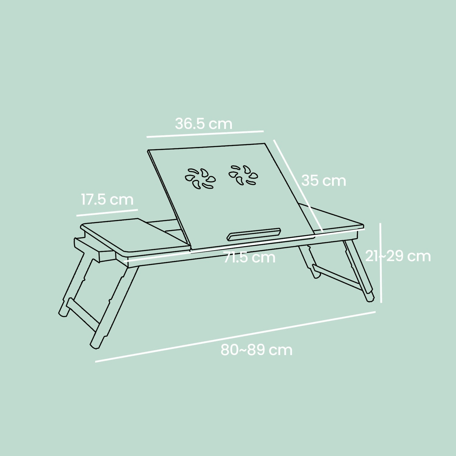 Bamboo Laptop Desk - 89x35x29 - Foldable