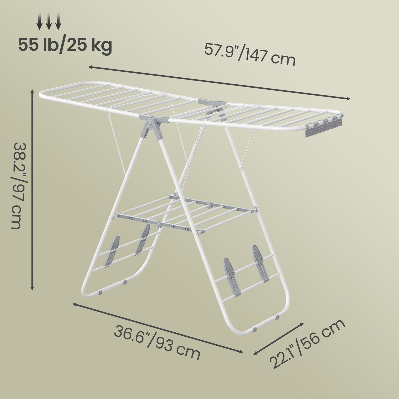 Drying Rack - 16M - Stainless Steel - Adjustable Wings