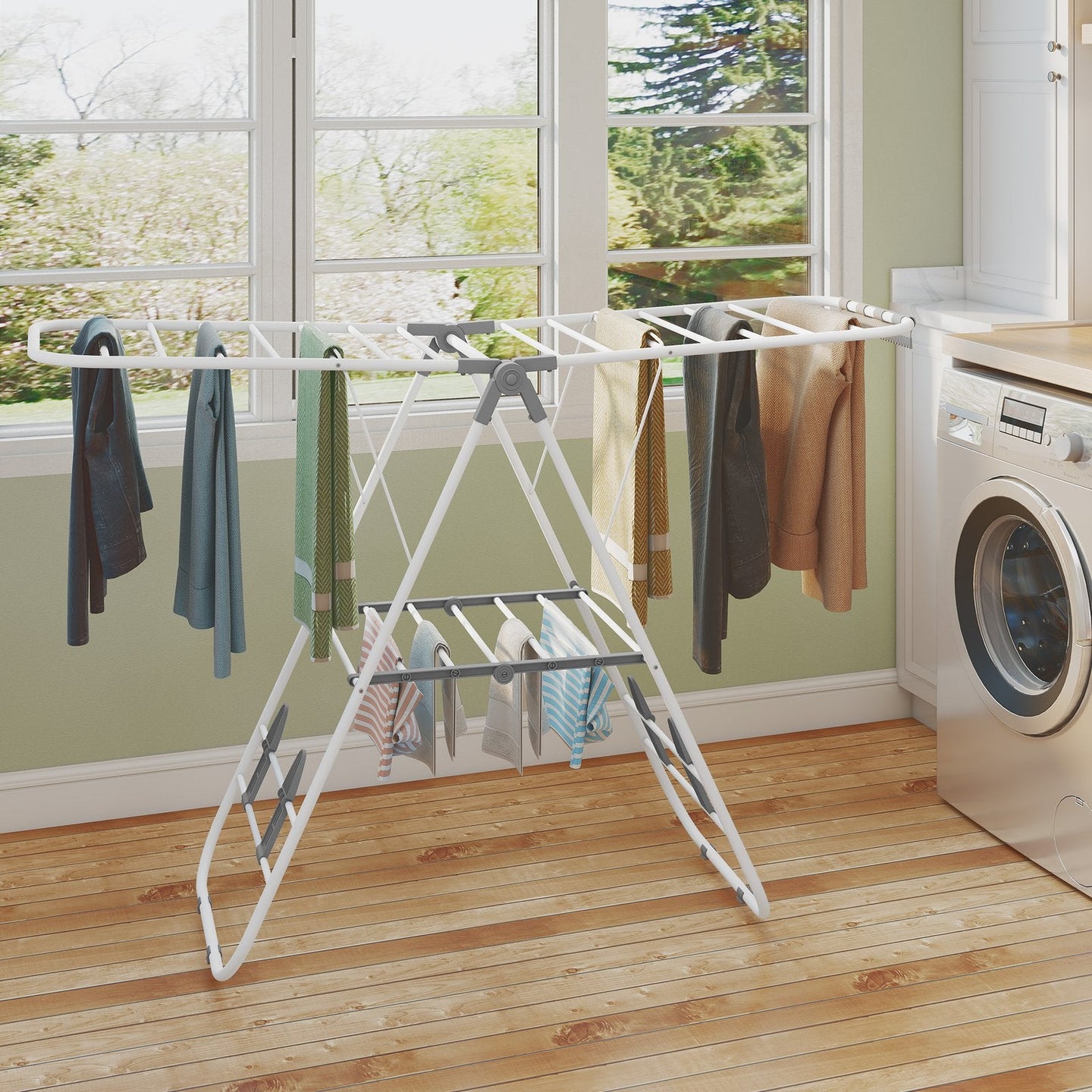 Drying Rack - 16M - Stainless Steel - Adjustable Wings