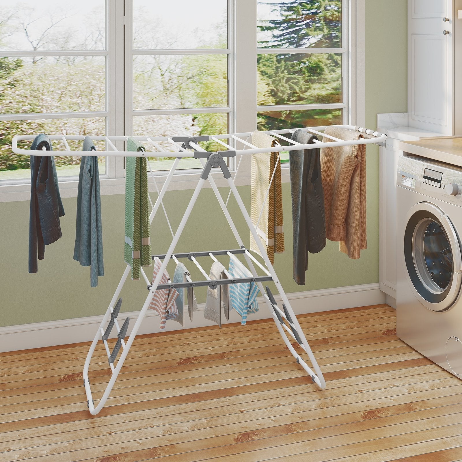 Drying Rack - 16M - Stainless Steel - Adjustable Wings