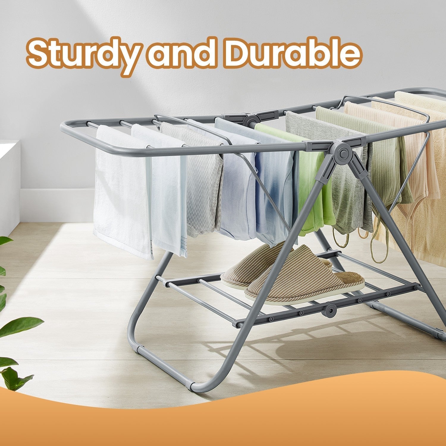Clothes Drying Rack - Metal - Silver