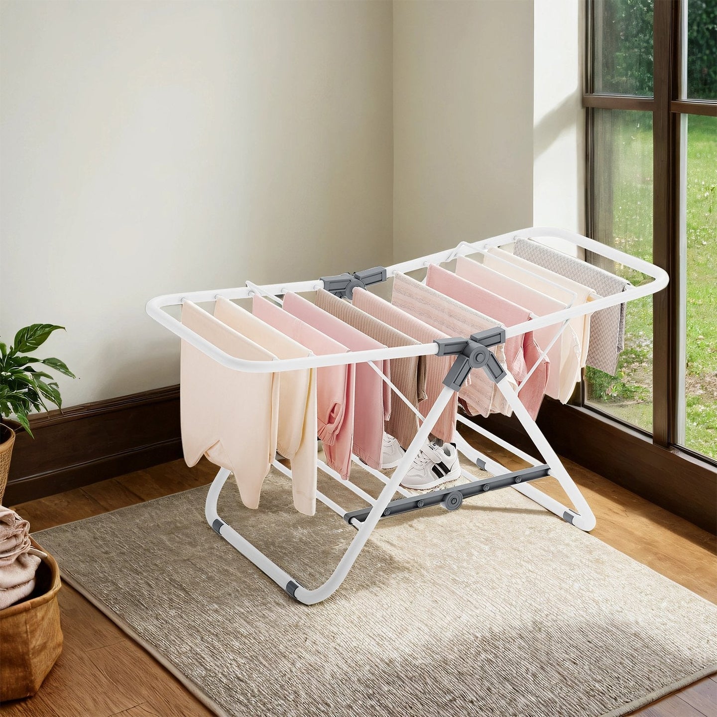 Clothes Drying Rack - Metal - Silver
