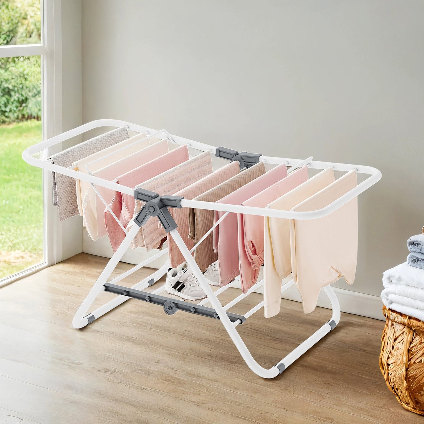 Clothes Drying Rack - Metal - Silver