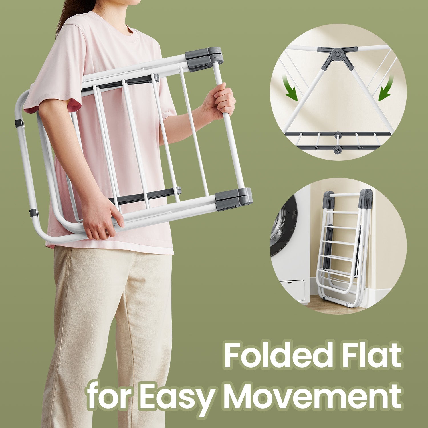 Clothes Drying Rack - Metal - Silver