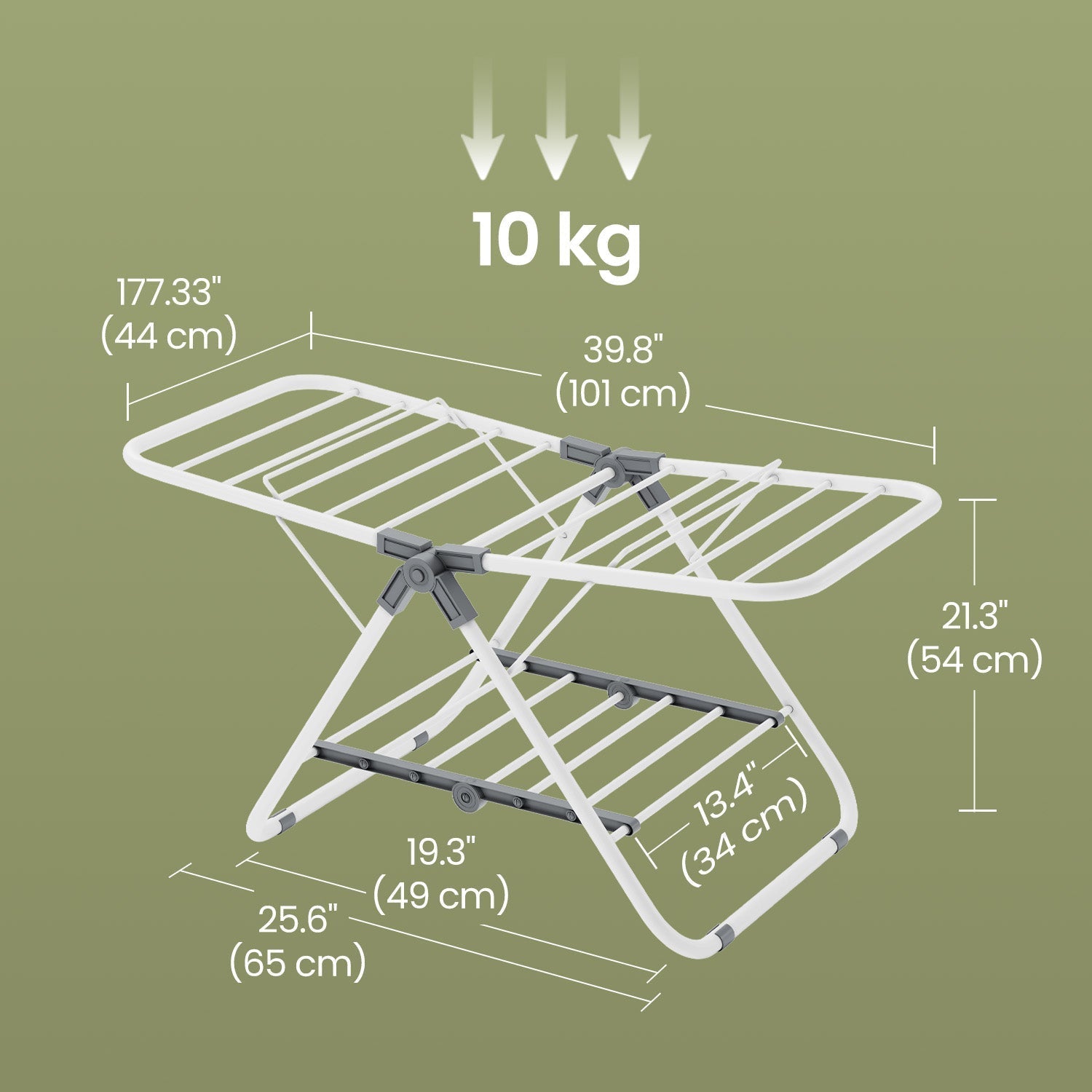Clothes Drying Rack - Metal - Silver