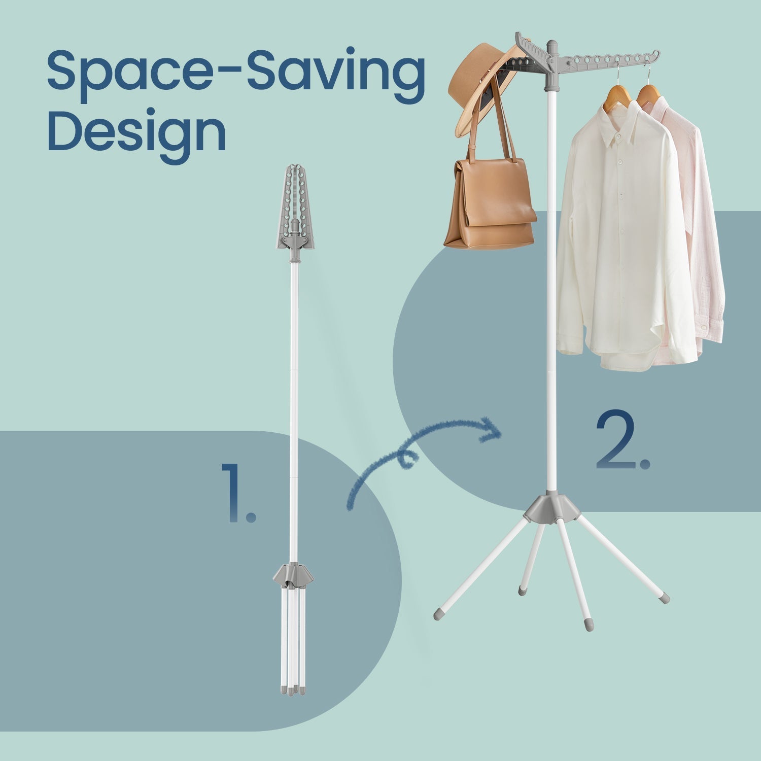 Clothes Drying Rack - Stainless Steel - Silver
