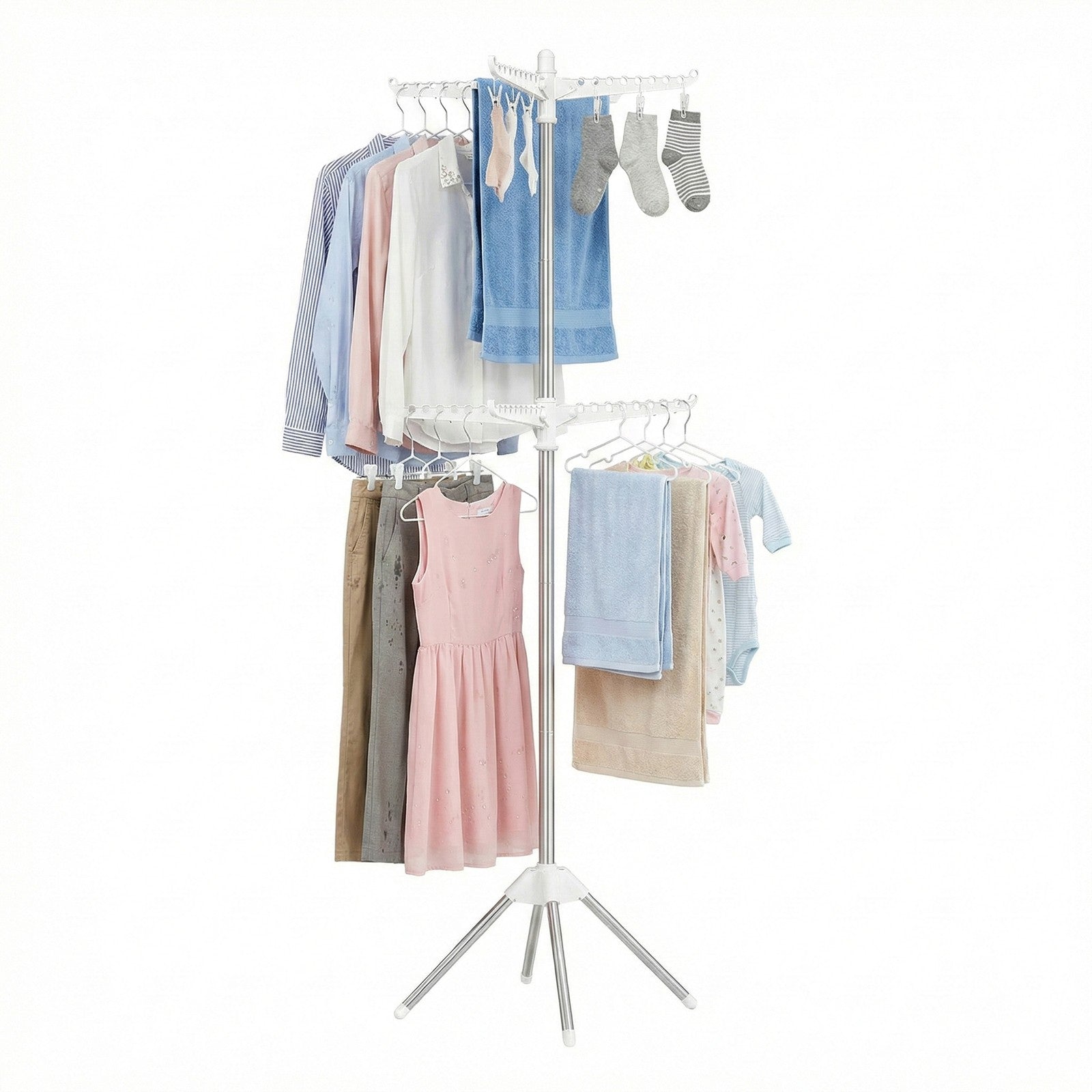 Clothes Drying Rack - Steel and Plastic - White