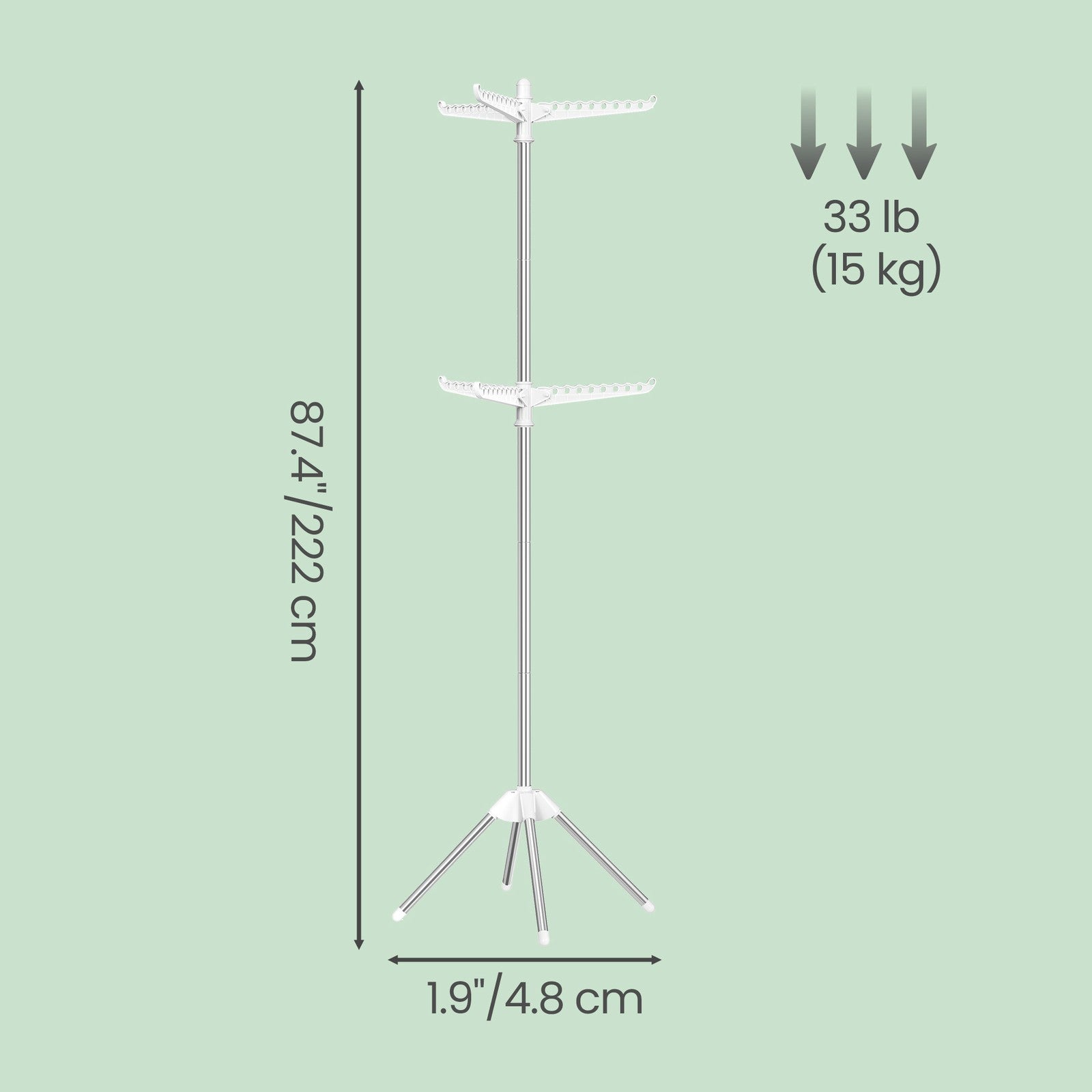 Clothes Drying Rack - Steel and Plastic - White