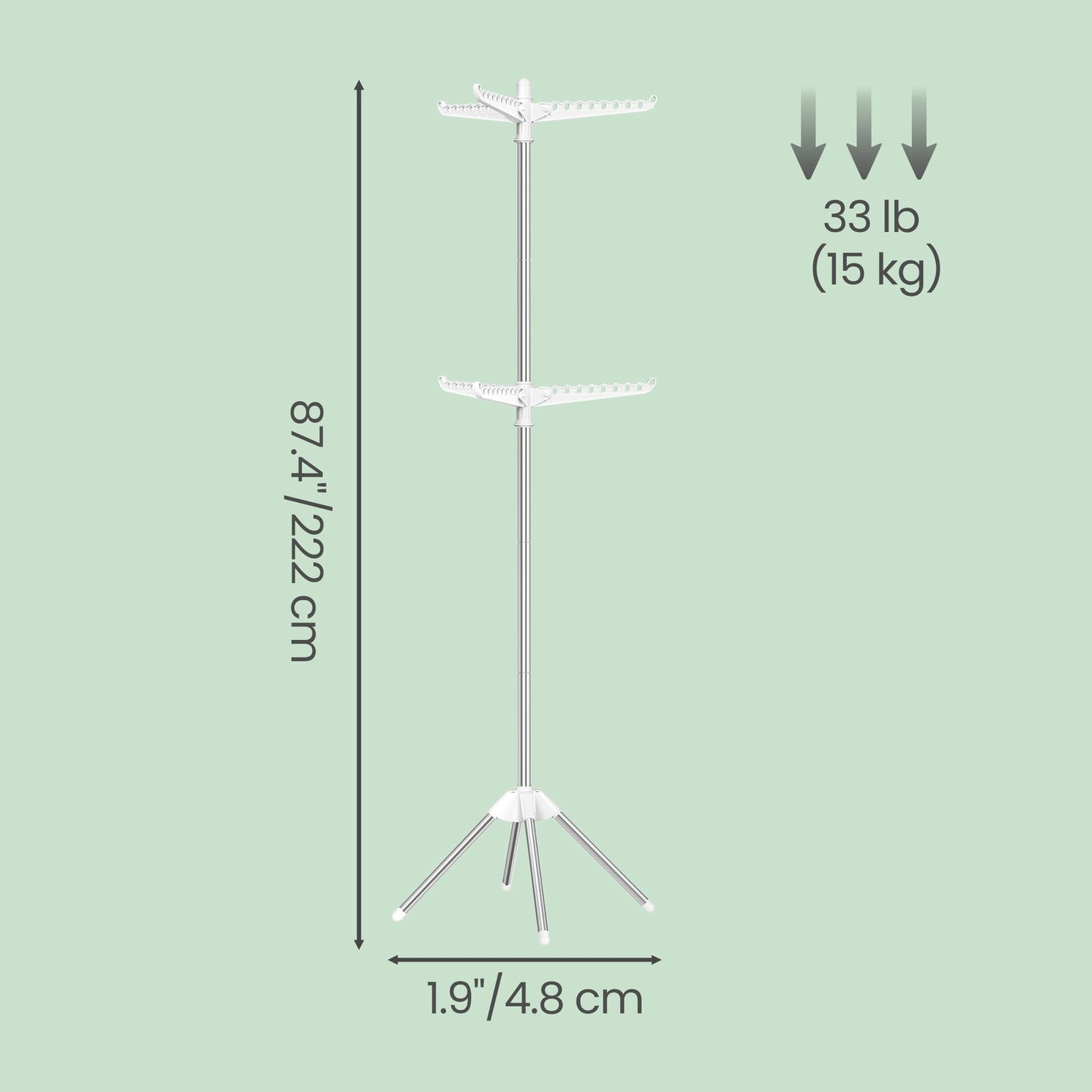 Clothes Drying Rack - Steel and Plastic - White