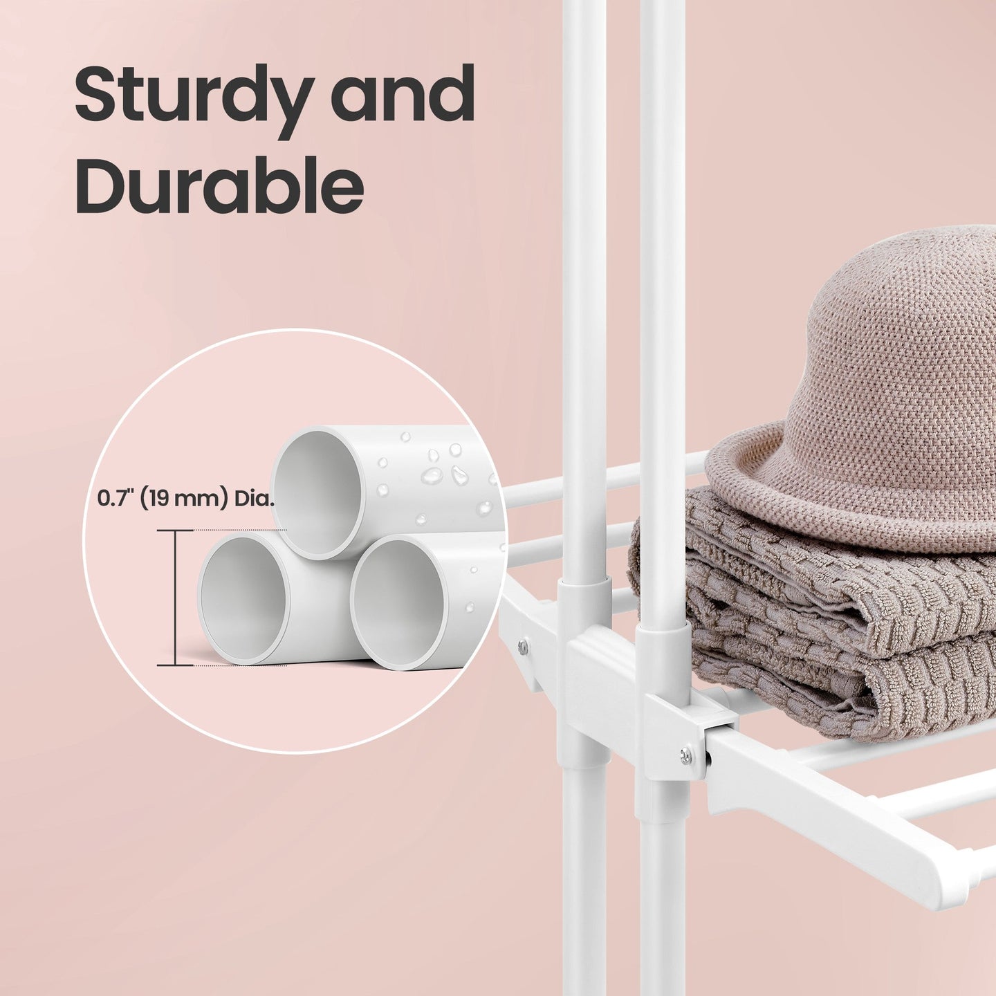 Folding Laundry Drying Rack - Stainless Steel - Gray - 4-Tier Design with Foldable Wings