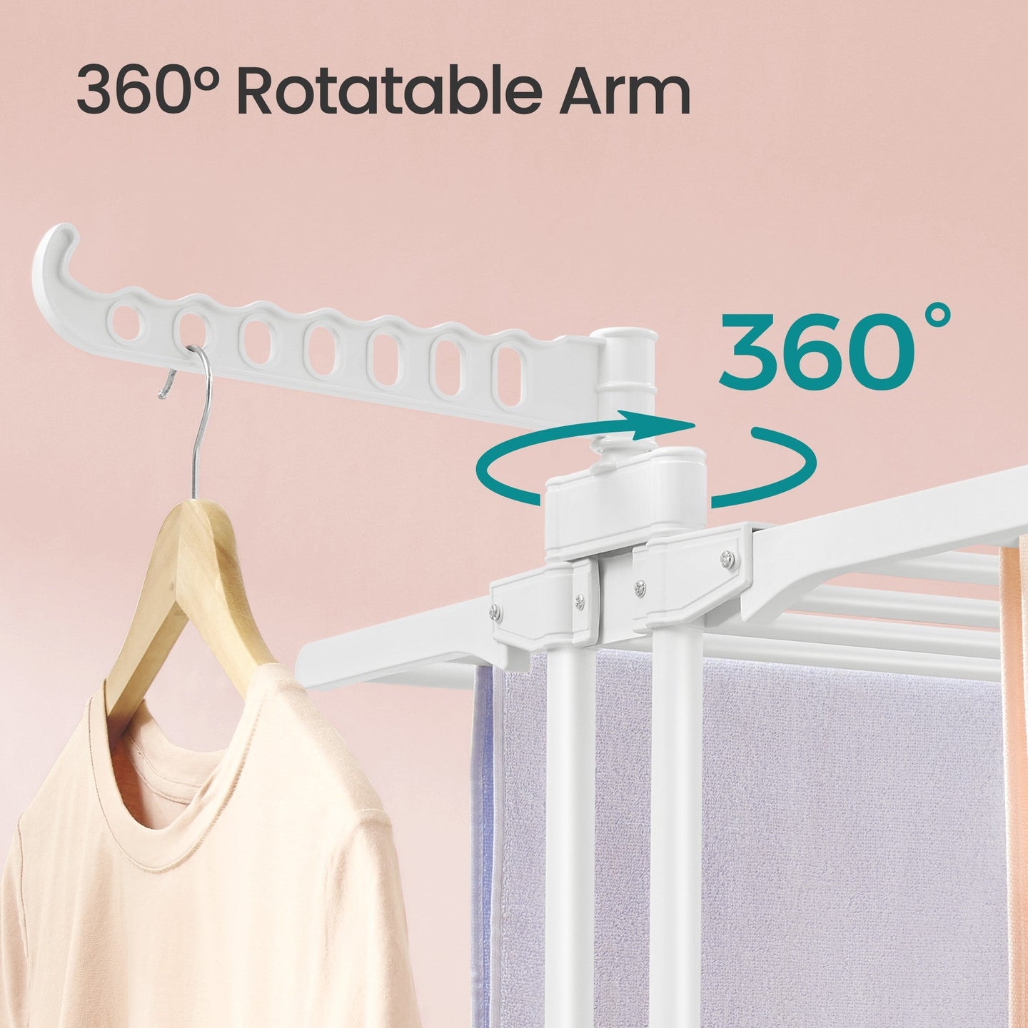 Folding Laundry Drying Rack - Stainless Steel - Gray - 4-Tier Design with Foldable Wings