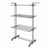 Clothes Drying Rack - Stainless Steel - Gray - Foldable with Wheels and Side Wings